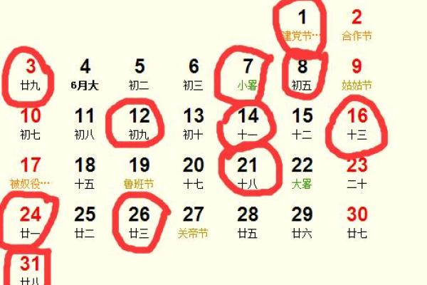 公历2015年7月份订婚吉日查询